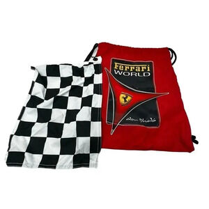 Ferrari World Abu Dhabi backpack cinch sac bag red